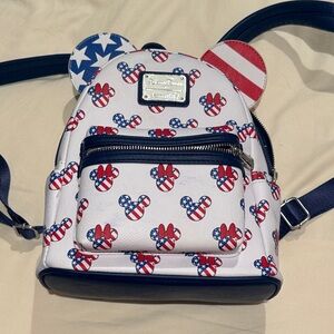 Loungefly Stars and Stripes Mickey & Minnie Backpack